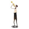 Trumpet Player Figurine Modern Abstract Handcrafted Metal Musician Sculpture for