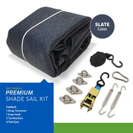 Coolaroo 458256 Fiskars Machete (24") Shade Sails, 16'5" x 9'11" Rectangle, Slate