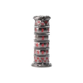 Jenmayt Pagoda Dice Spinner, 7- in- 1 Dragon Metallic D& D Dice with Gift Case, RPG Role Playing Gaming Dice for Dungeons and Dragons (Red)