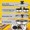 MARSKITOP Egg Poacher Pan Nonstick 4 Eggs, Poached Egg Pan
