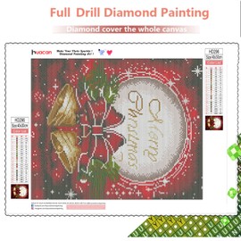 Merry Christmas Diamond Painting Kits for Adults Full Drill Round Rhinestone Arts for Home Wall Decor, 30x40cm/11.8x15.7in