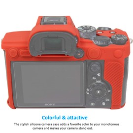 Easy Hood Camera Case for Sony Alpha 7R IV A7R IV A7RIV A7RM4 ILCE-7RM4 Digital Camera, Anti-Scratch Soft Silicone Rubber Protective Camera Cover Protector Skin (Red)