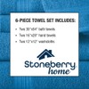 Stoneberry Home® 6-Piece Towel Set Cotton Blue