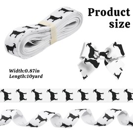 LANGFON Goat Ribbon Black and White Farm Animals Decor Ribbons Livestock Animal Farmhouse Ribbon for Fall Farm Themes Party Surprise Craft Animal Lovers Gift Wrapping Decoration Supplies 0.87" x 10yd