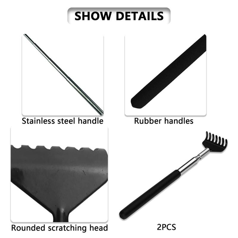 Pack of 2 Stainless Steel Back Scratchers, Robust Scratching Hand