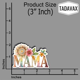 (3Pcs) Mama Floral Funny Sticker, Pretty Mom Mama Decal, Celebrate Your Mom Gigi Love, Gifts for Grandma Mum Decoration for Books Laptops Phones Waterproof Vinyl for Water Bottle Stickers 3"x2.2"