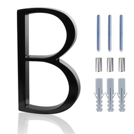 House Letters and Numbers for Outside, 5 Inch Black House Modern Numbers for Garden Apartment Door Mail Box Decor with Nail Kit and Instructions (Letters B)