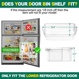 (2 PACK) UPGRADED W10803530 Door Shelf Replacement, Compatible with Whirlpool, Maytag Refrigerator Door Bin 5GT311FFEW00 WRT311FZDB00 WRT311FZDB01 WRT311FZDM00, Replace W10582649, PS11703474 Door Bin