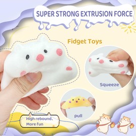 Taba Squishy Handmade Hamster Toys Squeeze Toys for Kids Stress Relief Squishies for Kids Party Favors Kawaii Fidget Toys Fidget Toys Adults (2PACK)