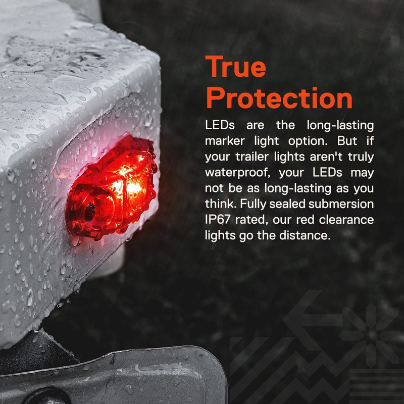 TRUE MODS 12pc 2.5" Red LED Trailer Marker Light Kit