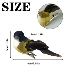 LWINGFLYER Artificial Bird Foam Sparrow with Clip Artificial Bird for Handmade Garden Spring Decoration Christmas Tree Wedding Accessories Decoration (2 Pieces)