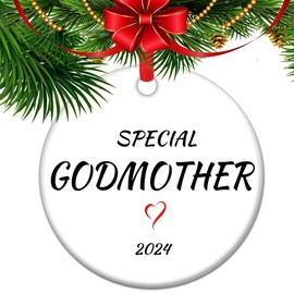 Godparents Gift Godmother Ornament Godmother Gift Godfather Ornament Godparent Ornament Ceramic Keepsake Xmas Decoration