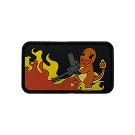 Fire Lizard with Flamethrower PVC Morale Patch | Hook & Loop Backing