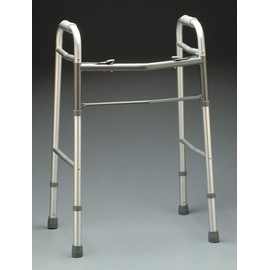 MediChoice Dual-Release Two Button/Folding Walker, Height Adjustable, Aluminum, 300 lb. Capacity (1 Each)