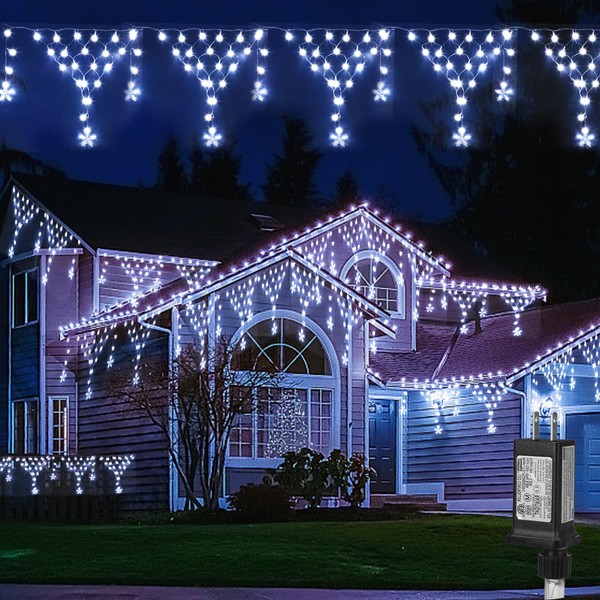 PUHONG Christmas Lights Outdoor, 218 LED 13.8ft 8 Modes Fairy