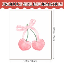 Kemingni Cherry Blanket, Coquette Bow Decorative Throw for Couch Bed Sofa, Preppy Pink Throw for Girls Women, Cute Girly Bedroom Decor, 50x60 Inches