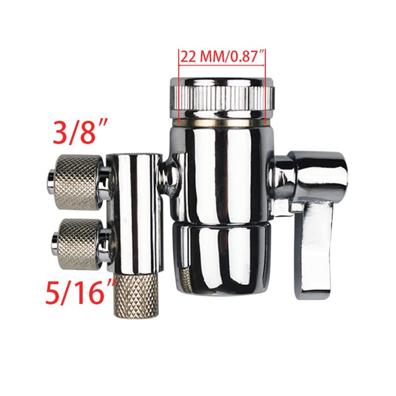 PAROAD 2-Way 3/8 and 5/16 Inch OD Chrome Plated Tap