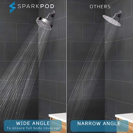 SparkPod Shower Head - High Pressure Rain - Premium Quality Luxury Design - Easy Clean Adjustable Replacement for Your Bathroom Shower Heads (Vintage Oil Rubbed Bronze, 6 Inch Round)