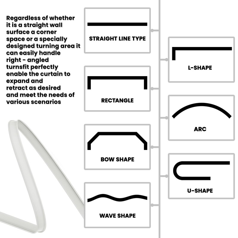 Jilron Room Divider Curtain Ceiling Curtain Track Set for Blackout