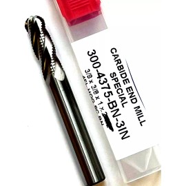 HTC 3/8"  4 FLUTE BALL NOSE CARBIDE ROUGHING END MILL - 1" x 3" OAL HTC 300 4375-BN3