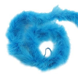 JIHUOO 16g 2m Party Feather Boa Fluffy Boa Scarf Wedding Feather Boas Costume Boa Feathers Color Craft Feather Boa 1920s Flapper Accessories for Women Christmas Tree Decoration Blue