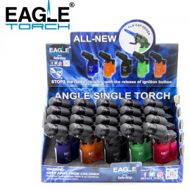 Eagle Jet 45 Degree Angle Flame Torch Lighter Refillable Windproof (PACK OF 20)