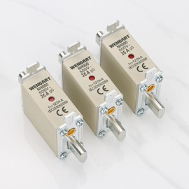 Wengart Élément fusible NH NH000, AC500V 35A, gG class, 3 pieces, 120kA for general protection in low voltage distribution systems and industrial applications