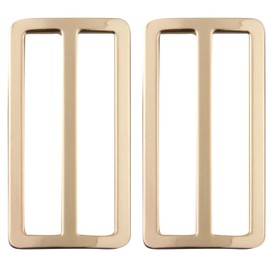 ALLinONE 50mm/2" Metal Slider Tri Glide Buttons Webbing Strap Adjustable Buckle Fastener for DIY Leather Craft beg Belt strap Accessories (Light Gold 2pcs)
