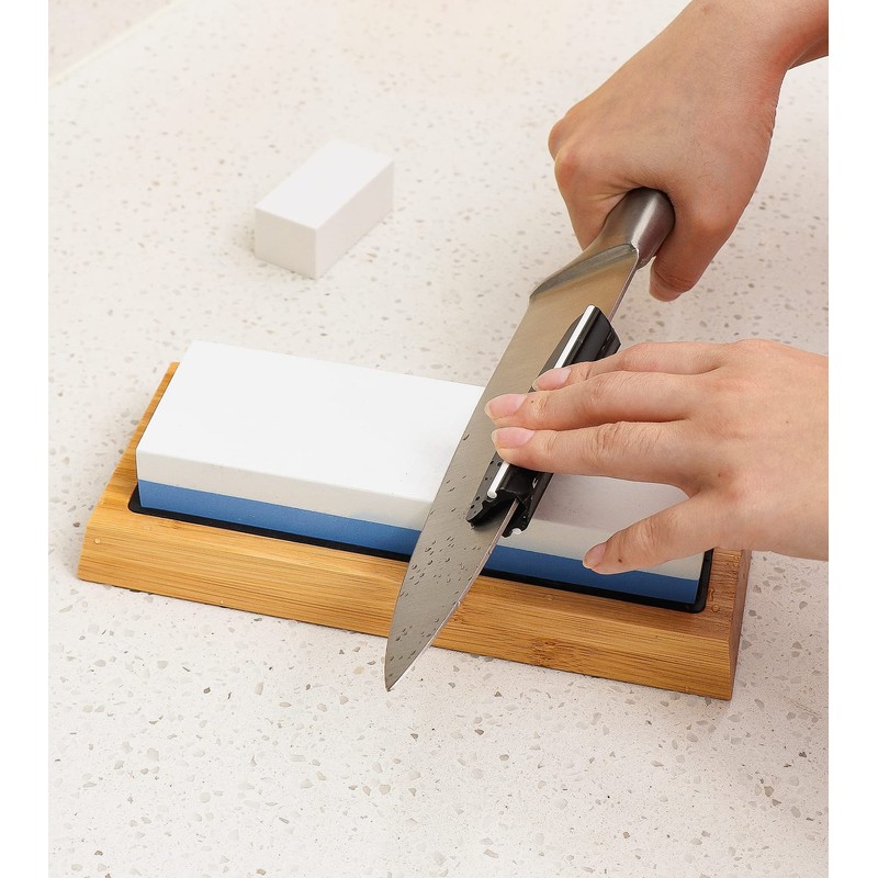 LUCKUT Sharpening Stone Whetstone Set Kitchen Knife Sharpener Stone Wet