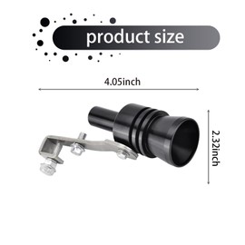 QODOLSI Pack-2 Turbo Sound Whistle Simulator, 4.0In x 0.9In Car Roar Maker Tail Pipe Whistle, Aluminum Turbo Sound Whistle Exhaust Muffler Sound Booster, Car Universal Styling Accessories (Black)