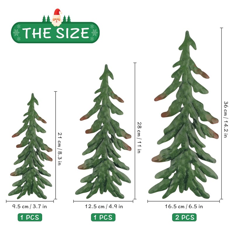 Kikone 4 PCS Metal Pine Wall Decoration Metal Pine Tree