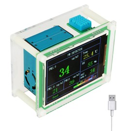 Air Quality Detector, PM2.5 Air Quality Monitor Meter Multifunctional Testing PM1.0, PM10.0, PM2.5, AQI, Temperature, Humidity, Particulate Matter for Home, Office, Car, Outdoor, Indoor.