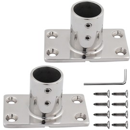 SHENGHUISS Boat Hand Rail Base 316 Stainless Steel Marine Hardware Boat Handle Railing Fitting Pipe with Installation Accessories (90° 7/8 inch, 2 Pack)