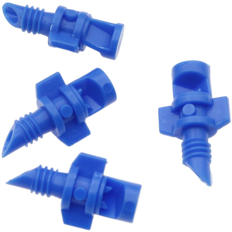 Safycaby 100PCS Drip Irrigation Emitters Micro Sprinkler Heads Blue 90°