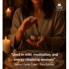 Natural Pyrite Cube from Peru | High-Energy Hand-Polished Crystal for Home & Office Decor, Mineral Collection & Gifts – Stunning Golden Shine (11 to 12 Ounces)