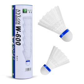 BAIHUALIN WHiZZ Shuttlecocks Badminton Durable Nylon Shuttles for Indoor Outdoor Recreational Game Practice Sports, 6x White