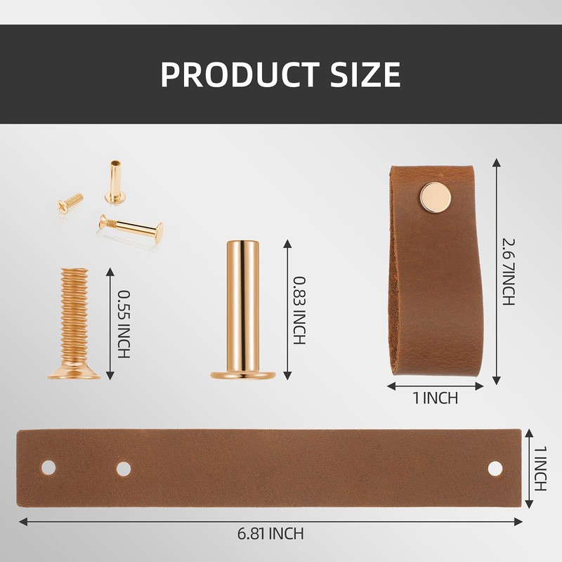 Jetec 8 Pieces Leather Drawer Pulls Leather Pulls Leather Drawer