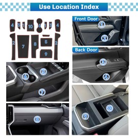 SXCY for 2025 2026 GMC Terrain Accessories Cup Holder Inserts Liner 2025 2026 Terrain Door Slot Mats for 2025 2026 Terrain Accessories 2026 Terrain Center Console Liners Waterproof Anti-dust Mats(red)