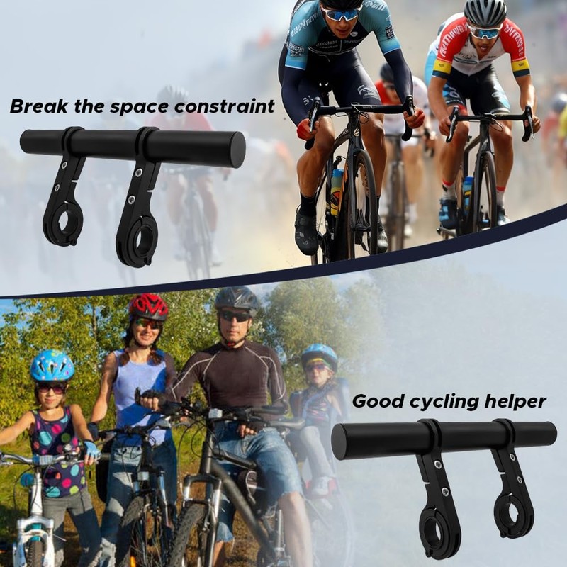 Bestgle Bike Handlebar Extender, Double Bicycle Handlebar Extension Bracket Aluminum
