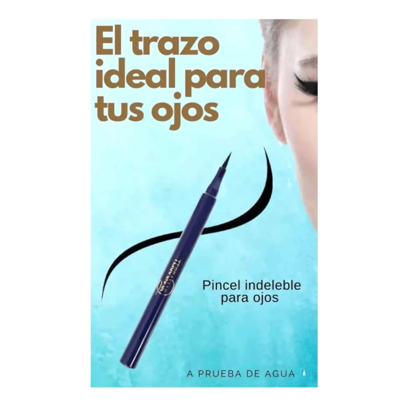 Pincel Indeleble Para Ojos Terramar, Negro Mate, 1 Gr.
