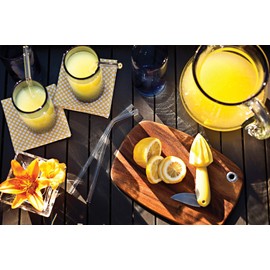 Outset Bartending Tool Kit, Double Jigger, Cocktail Muddler, and Wood Cutting Board Set