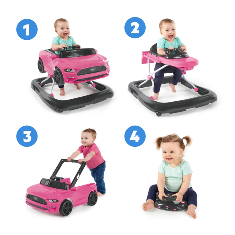 Bright Starts Ford Mustang 4-in-1 Pink Baby Activity Center &