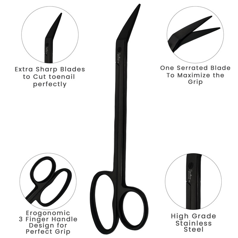 Toenail Scissors Extra Long, 19 cm, Stainless Steel with Micro