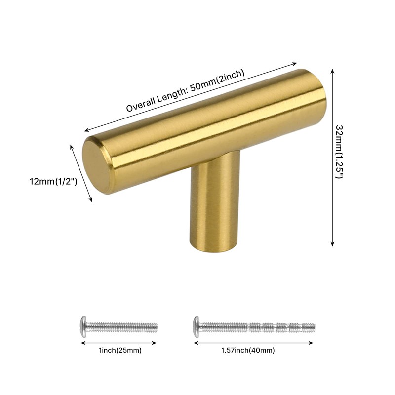 LONTAN 15 Pack Gold Handles Gold Kitchen Handles Gold Cabinet