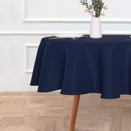 sancua - Mantel redondo de 70 pulgadas, resistente al agua, a prueba de derrames, lavable, tela decorativa de tela para mesa de comedor, fiestas de buffet y camping, azul marino