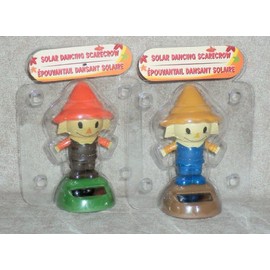 Solar Powered Dancing SCARECROW (2 PACK) ~ (Brown Outfit / Blue Outfit)