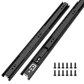 LONTAN Full Extension Ball Bearing Drawer Slides 8 10 12 14 16 18 20 22 24 Inch Heavy Duty Side Mount File Cabinet Rails Dresser Runner Kitchen Cabinet Drawer Glides,12 Inch,1 Pair,Black