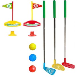 Kids Golf Clubs Set - Toddler Golf Set with 3 Golf Cubs, Golf Clubs Outdoor Toys for Training/School/Family