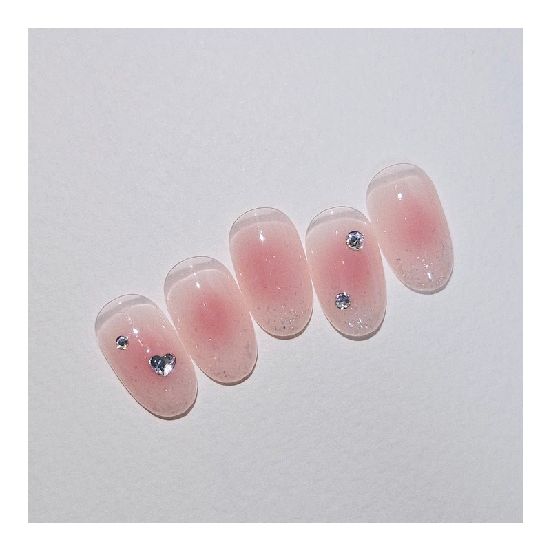 Rosy Melting Handmade Nail Tip Glitter Gra Cheek Nail -