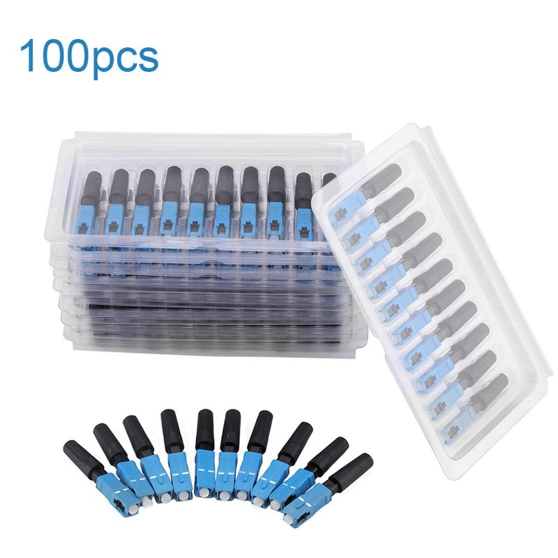 Oumefar 100 piezas de conector rápido de fibra óptica integrada,